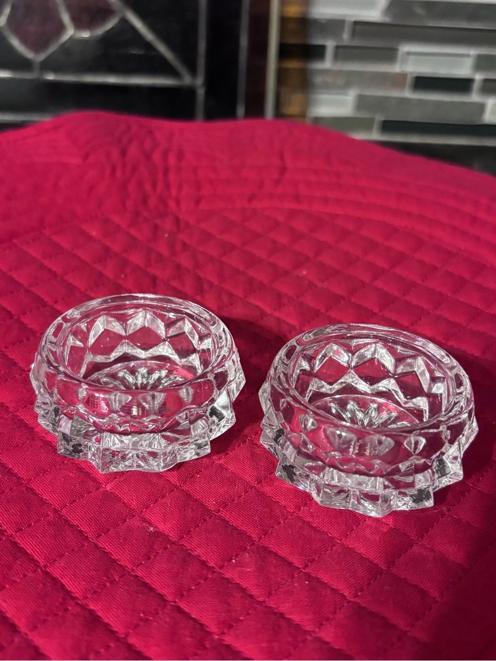 Clear Glass Salt Set - Classic Crystal Design